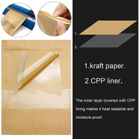 Resealable Plain Brown Zip Lock Heat Seal Kraft Paper Bag Doypack Packaging Pouches With Clear Window for Food Packaging