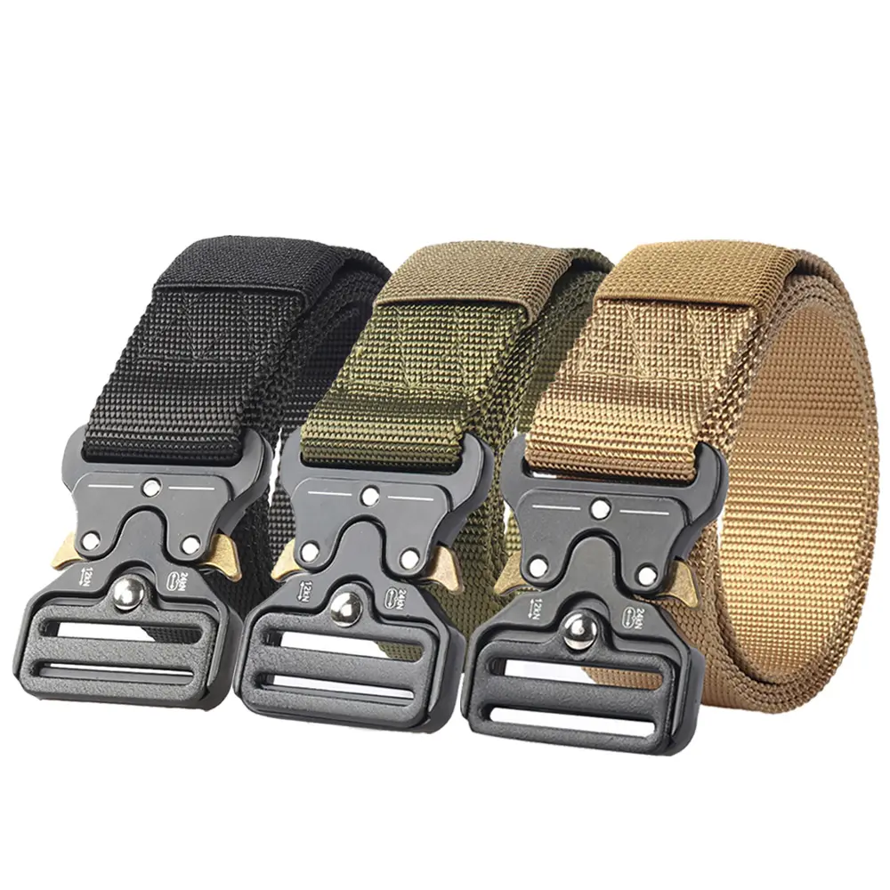 Usine personnalisé Nylon ceinture Camouflage épaississement dégagement rapide toile outil taille ceinture hommes métal boucle devoir Combat tactique ceinture