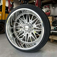 Jantes de camion en aluminium personnalisées Fanxi 20x10 22x12 24x12 24x14 26x16 26x14 Finition polie 8x6.5 8x170 avec grands enjoliveurs