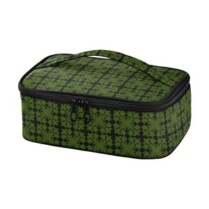 Hawaiian Green Ulu Pattern Insulated Reusablec Mini Insulated Lunch Bag Thermal Carrier Durable <b>Small</b> Casserole Bag for Potlucks - Product Image 2