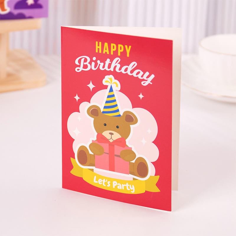 [07] Ours en peluche - rouge Carte unique Joyeux anniversaire