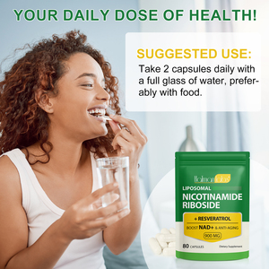 Hatmanlabs 80 Capsules Resveratrol Liposomal Nicotinamid Riboside Nad Capsules <strong>Dietary</strong> <strong>Supplements</strong> Boost Immune Nad+ Capsules - Product Image 3