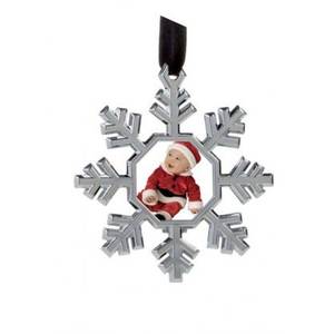 Mini Snowflake Photo Frame 85x95 Mm <b>Resin</b> Christmas Decor - Product Image 2