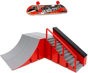 Plastic Alloy Wholesale Mini Fingerboard Skatepark Toys Includes Skateboards and Rail,Ramps Multiple Assembly for Kids