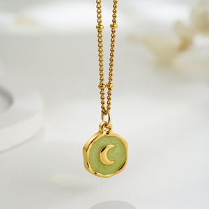 Trendy 18K Gold Plated Stainless Steel Enamel Cross <strong>Moon</strong> <strong>Star</strong> Hear Pendant Necklace Jewelry Gift Women - Product Image 4