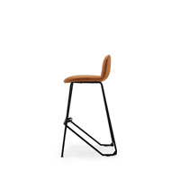 Chaise de bar moderne avec dossier incurvé et contourné, siège rembourré ergonomique, cadre en métal, fabrication directe d'usine