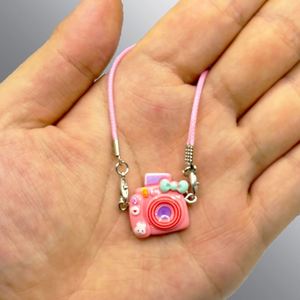 Mini Model Resin Pendant Cute <b>Cartoon</b> Camera-shaped/Guitar Keychain Colorful Lanyard Key <b>Ring</b> Charm Gift Accessories - Product Image 6