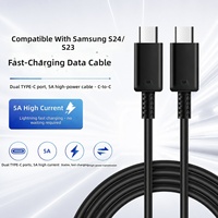 Kabel Data TPE 45W Fast Charging 5A Type-C ke Type-C dengan Konduktor Tembaga Murni untuk Ponsel S26/S24/S23 Ultra