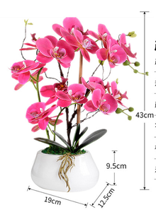 Orquídeas Artificiales S02409 con Tacto Real en Maceta, Flores Artificiales con Maceta, <span class=keywords><strong>Planta</strong></span> de Orquídea <span class=keywords><strong>Vanda</strong></span> para Decoración del Hogar - Product Image 2