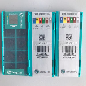 เม็ดมีดกลึง WNMG 080408 MT CT7015 ยี่ห้อ Taegutecs สำหรับเครื่องกลึง CNC ขนาดใบมีด 10 มม. ความหนา 1.5 มม. เคลือบ PCD ความแข็ง HRC65 ปรับแต่งได้ตามความต้องการ OEM คาร์ไบด์ - Product Image 4