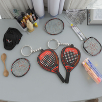 Porte-clés PVC personnalisé 2025 pour joueur de tennis professionnel, design luxueux et compact, raquette de padel, sécurité, étanche