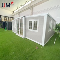 Villa de luxe moderne préfabriquée en acier léger, prête à l'emploi, extensible, type conteneur, 40 pieds x 20 pieds, 2 à 5 chambres, bureau, salon