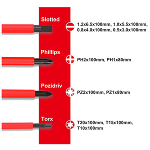 Đa chức năng điện áp Tester <span class=keywords><strong>Screwdriver</strong></span> công cụ Kit hoán đổi cho nhau 1000V cách điện thợ điện Công cụ VDE <span class=keywords><strong>Screwdriver</strong></span> Set - Product Image 5