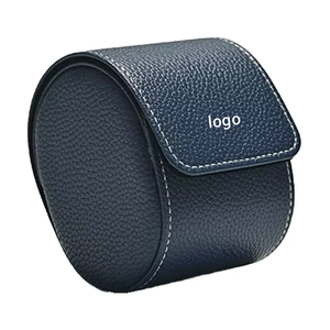 Black Leather <b>Watch</b> Travel <b>Case</b> Roll Box Velvet Lined Single <b>Watch</b> Storage Organizer Portable - Product Image 2