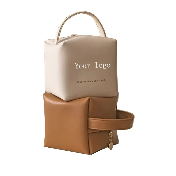 Waterproof skincare storage bag travel toiletry organizer leather makeup cosmetic mini small makeup bags