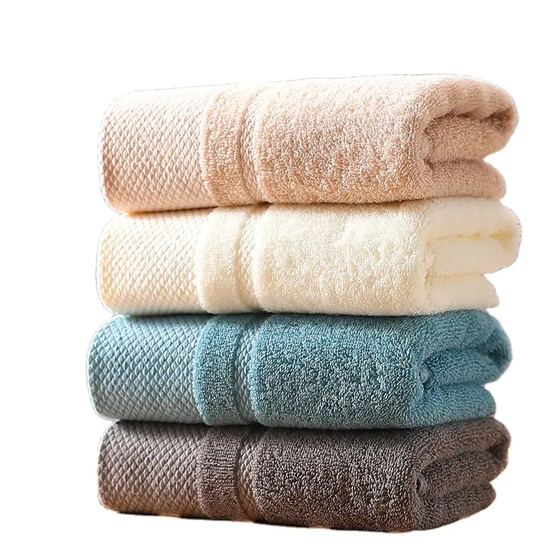 सस्ते घर के बाथरूम नरम 100% कपास टेरी मोटी ठोस रंग चेहरा कपास तौलिया