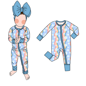 Оптовый заказ: Детский комбинезон-ромпер с двусторонней молнией, принтом, из бамбука, дышащий, моющийся, для новорожденных и детей - Product Image 2