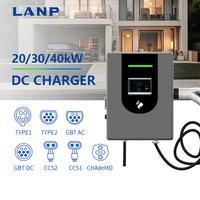 Borne de Recharge Murale pour Véhicules Électriques 20kW 30kW 40kW IP54 à Courant Réglable DC, Station de Recharge Rapide pour Voitures Électriques, Pile GBT CCS2, Chargeur EV Intelligent
