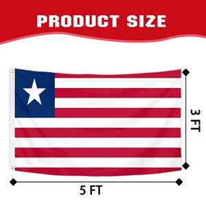 Banderas de Pared de Poliéster de Doble Cara para Publicidad, 3x5 Pies, Bandera Personalizada de Liberia, Bandera Nacional de Liberia, Bandera de la Estrella Solitaria de Liberia - Product Image 2