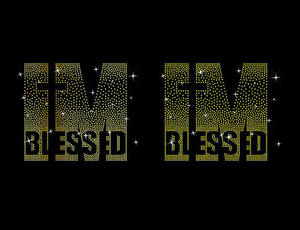 Soy bendito Cross God Custom Bling Rhinestone Transfer Iron on Crystal Motif Hot Fix Christian Pattern - Product Image 2