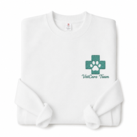 Sudadera Personalizada con Bordado para Equipo Veterinario, con Logotipo de Cruz y Huella de Pata, Uniforme para Personal de Hospital de Animales