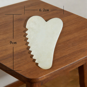 Massaggiatore in Pietra Guasha per Viso, Strumento per la Cura della Pelle con Logo Personalizzato, <span class=keywords><strong>Gua</strong></span> <span class=keywords><strong>Sha</strong></span> in <span class=keywords><strong>Giada</strong></span> con Denti - Product Image 4