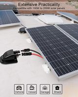 Kit de raccordement solaire étanche IP68 sans perçage en ABS avec double entrée de câble, boîte de jonction pour montage sur toit pour camping-car et caravane