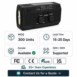 Radio AM/FM de Manivela con Dinamo, 3000mAh, Certificación FCC, Personalizable OEM de Fábrica, <span class=keywords><strong>para</strong></span> Preparación en Caso de Terremotos, <span class=keywords><strong>Tornados</strong></span> y Desastres - Product Image 4
