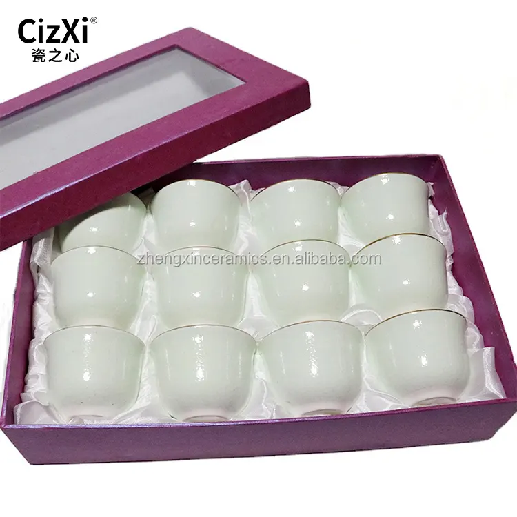 Kotak Hadiah Promosi Grosir 12 Buah, Set Cangkir Teh Cawa Keramik Arab Desain Warna Modis