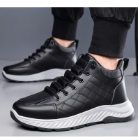 Chaussures de sécurité populaires en cuir respirant pour hommes 2026 – Nouvelles baskets chaudes à semelle épaisse et fourrées, résistantes à la saleté, pour le travail et les loisirs