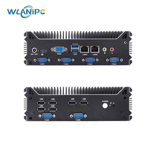 Wanlan Win11 IoT Enterprise Fanless Industrial computer i5 12gen 1235U 6 COM ports mini pc computer 2 Lan