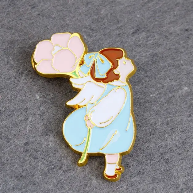 Factory wholesale street wear enamel pin custom cute logo metal hard crystal enamel pins badges