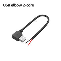 Kabel USB A Male Plug 3.3Ft 100cm dengan Selubung PVC, Kawat Terbuka Tanpa Isolasi, 5V 2.1A, 2/4 Inti, Ujung Timah untuk Transmisi Daya dan Data, Perbaikan