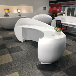 2025 Modern Design Popular Reception <b>Desks</b> for Beauty Salons Spa Barber Shops Cashier Counter Furniture with Special Shape - Product Image 6