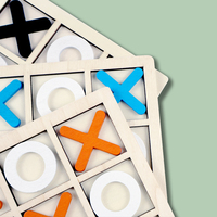 2025 nuevo rompecabezas de madera XO Tic-tac-toe juguete aprendizaje educativo temprano Xo ajedrez tablero de rompecabezas de madera para niños y niñas
