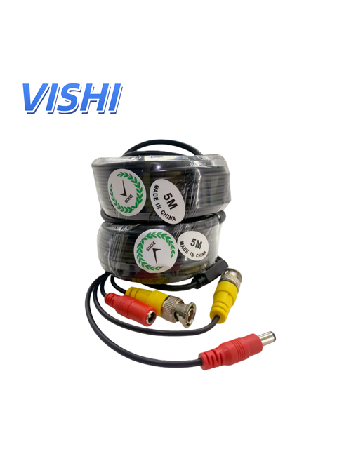 Vishi Durable OD 3.3mm 15m Security Cable for Video Monitoring Devices Power & Video HD Closed-Circuit TV System