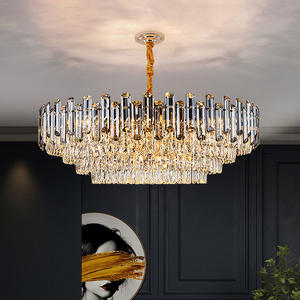 Lámpara colgante de lujo, candelabros de cristal K9 modernos Led dorados de lujo para sala de estar, comedor - Product Image 2