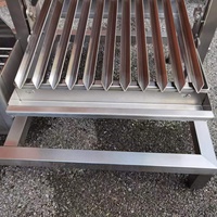 Brasero à encastrer en acier inoxydable charbon de bois Asado Parrilla/ Santa Maria/Gril argentin GK800EB