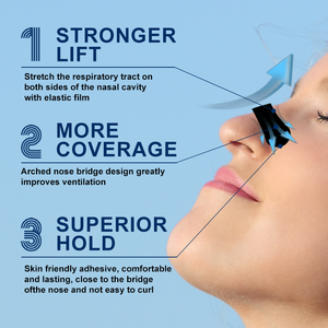 Premium Black Non-woven Tecido Nariz Tiras para Respiração Respirável Anti-Ronco <span class=keywords><strong>Nasal</strong></span> Tiras para Sleep & Breathing Relief - Product Image 4