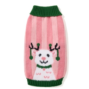 Vente chaude en gros Noël mignon Polyester lavable chien chat hiver pull en tricot avec des flocons de neige brodés - Product Image 1