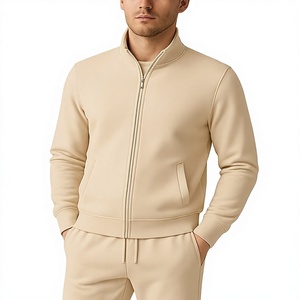 Conjunto Deportivo para Hombre, Color Beige, Chaqueta y Pantalones Deportivos de Primera Calidad, Ropa Deportiva Informal, Cómoda, Ajustada, Estilo Activo - Product Image 1