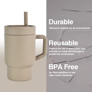 Vaso de Silicona para Bebés de 9oz, Color Mixto, Adorable Vaso Reutilizable en Miniatura con Asa, Regalo para Niños - Product Image 4