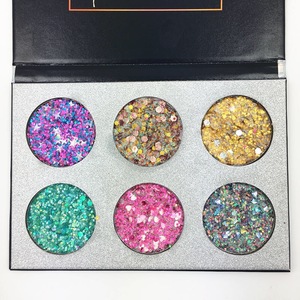 2019 New Make up Cosmetics Custom <strong>Glitter</strong> 6 Colors Private Label Eyeshadow <strong>Glitter</strong> Palette <strong>for</strong> Eyes <strong>Face</strong> Body and Lips - Product Image 1
