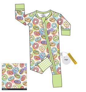 Marka yeni yüksek kaliteli kek desen bebek pijama çift YKK fermuarlar kapatma çocuk tulumları bebek giysileri bebek tulumu