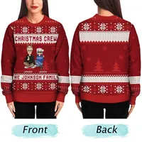 Dropshipping - Sweat-shirt unisexe personnalisé avec effet 3D - Famille adorable avec enfants et chiens - Style de Noël - Sweat-shirt sport pour femmes