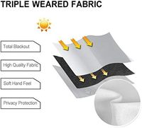 Rideaux occultants en polyester - Stores à nouer pour fenêtre française, isolants thermiques, assombrissants, avec passe-tringle intégré, anti-UV