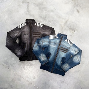 Denim Manufacturer Custom High Quality Stone Washed Denim <b>Jackets</b> for Men Vintage 14oz Heavyweight <b>Zip</b> <b>up</b> Jeans <b>Jackets</b> for Men - Product Image 1