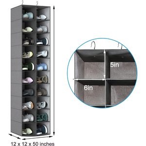 Hanging <b>Shoe</b> Organizer 20 Sections Rectangular Hook Type <b>Storage</b> Shelves For Closet <b>Shoes</b> Space Saving Non Woven - Product Image 3