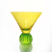 Verres à vin et coupes à dessert en cristal coloré modernes, capacité 300 ml, lavables au lave-vaisselle (30 cycles), sans pied, pour mariages et fêtes