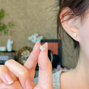 Pendientes de Oro Blanco de 18K con Diamantes Cultivados en Laboratorio, Pendientes de Clip, Pendientes de Diamantes para Mujer, Pendientes Colgantes de Moda, Pendientes Magnéticos - Product Image 5